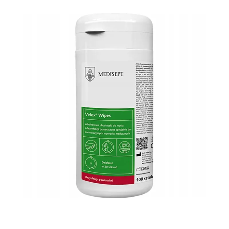 MEDISEPT VELOX WIPES Chusteczki Do Dezynfekcji Powierzchni, Puszka, 100 szt