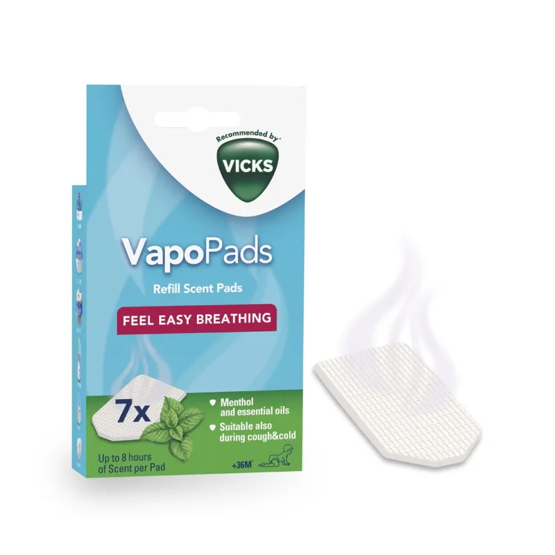 VICKS VAPOPADS VH7V1 Mentolowe Wkładki Zapachowe, Do 8H Działania, 7 szt