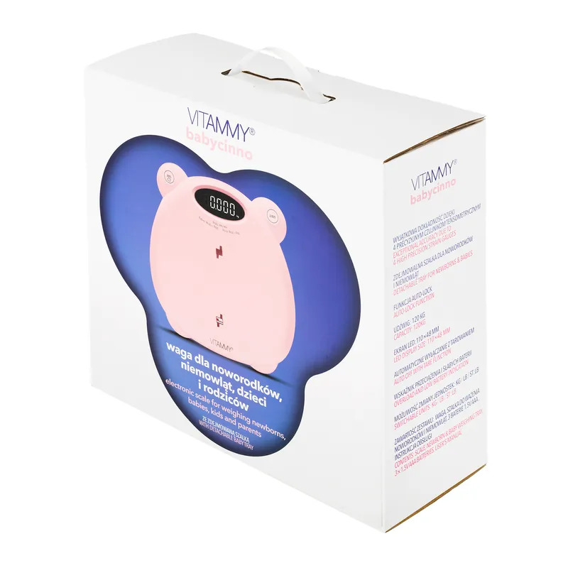 VITAMMY BABYCINNO PINK Elektroniczna Waga Noworodkowo-Niemowlęco-Dziecięca