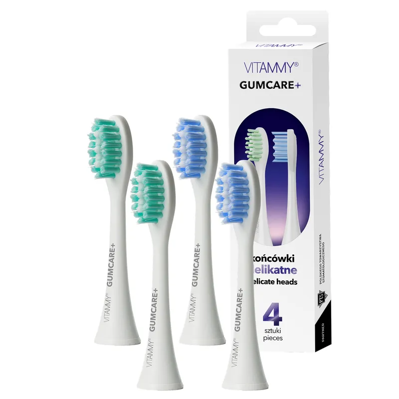 VITAMMY GUMCARE+ Końcówki Do Szczoteczki Sonicznej Serii SONICE, Delikatne, Białe, 4szt