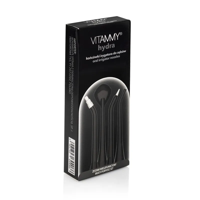 VITAMMY HYDRA Końcówki Do Irygatora, Wielofunkcyjne, 4 szt - CZARNE