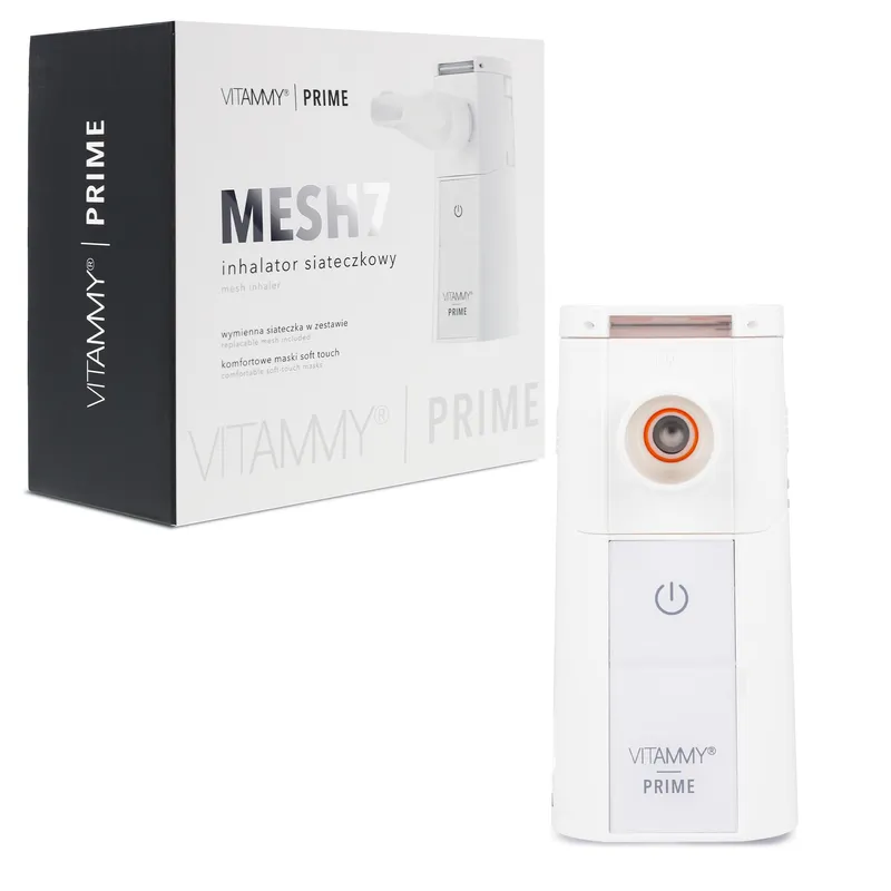 VITAMMY PRIME MESH 7 Inhalator Siateczkowy Z Wymienną Siateczką I Szybką Nebulizacją