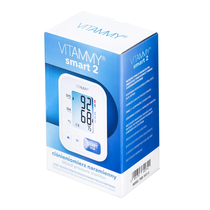 VITAMMY SMART 2 Ciśnieniomierz Naramienny, Wykrywanie Arytmii, Pamięć 2x60