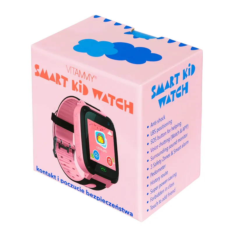 VITAMMY SMART KID WATCH Smartwatch Dla Dzieci, Lokalizacja I SOS - RÓŻOWY