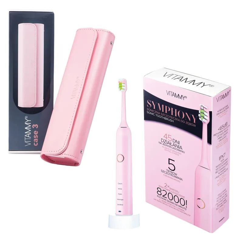 VITAMMY SYMPHONY ALL PINK/ROSE GOLD + ETUI Zestaw: Szczoteczka Soniczna + Etui