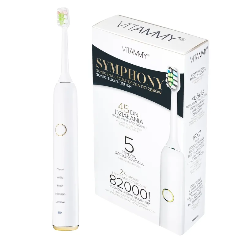 VITAMMY SYMPHONY / WHITE + ETUI CASE 3 WHITE Zestaw - Szczoteczka Soniczna I Etui