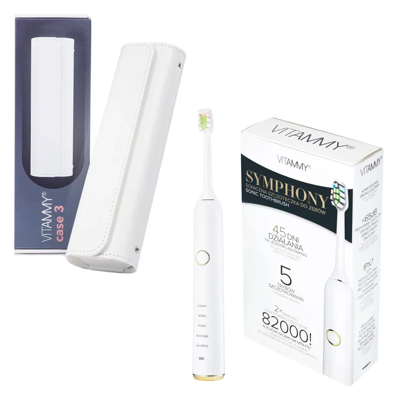 VITAMMY SYMPHONY / WHITE + ETUI CASE 3 WHITE Zestaw - Szczoteczka Soniczna I Etui