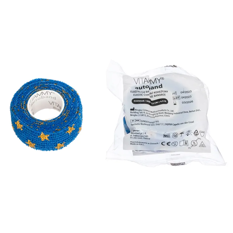 VITAMMY AUTOBAND GWIAZDKI 2,5cm X 450cm Elastyczny Bandaż Kohezyjny Samoprzylepny