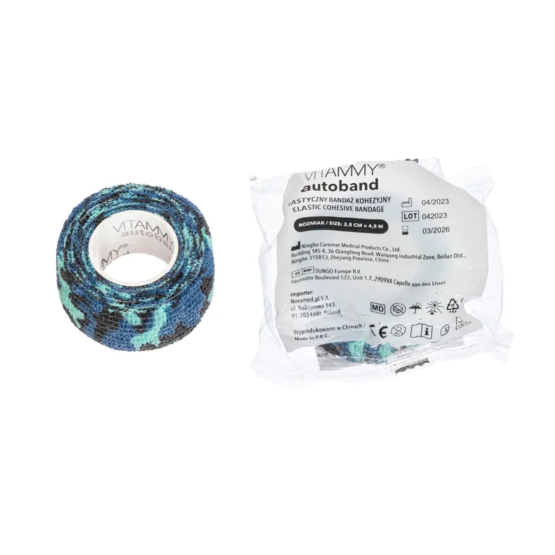 VITAMMY AUTOBAND NIEB. MORO 2,5CMX450CM Elastyczny Bandaż Kohezyjny Samoprzylepny