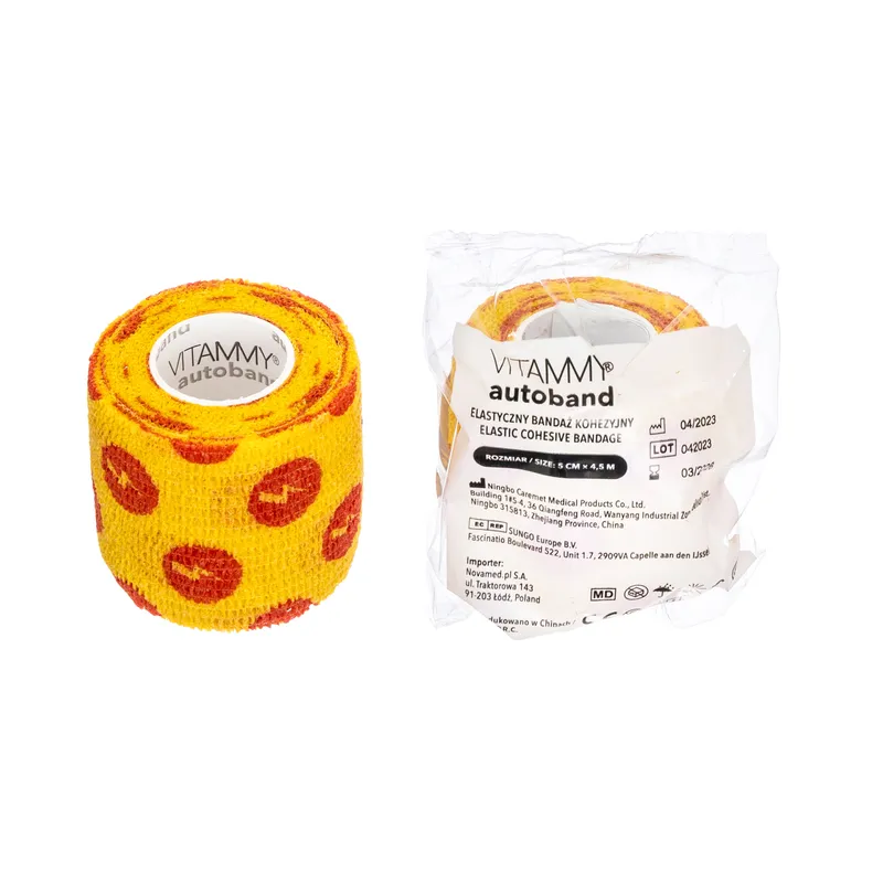 VITAMMY AUTOBAND BŁYSKAWICE 5cm X 450cm Elastyczny Bandaż Kohezyjny Samoprzylepny