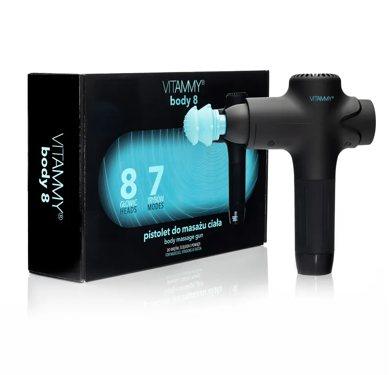 VITAMMY BODY 8 Pistolet Do Masażu Ciała Z 8 Głowicami, Relaks I Regeneracja