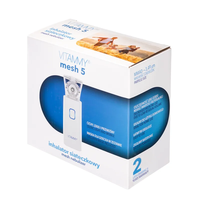 VITAMMY MESH 5 Inhalator Siateczkowy Membranowy, Przenośny, Cichy I Wydajny