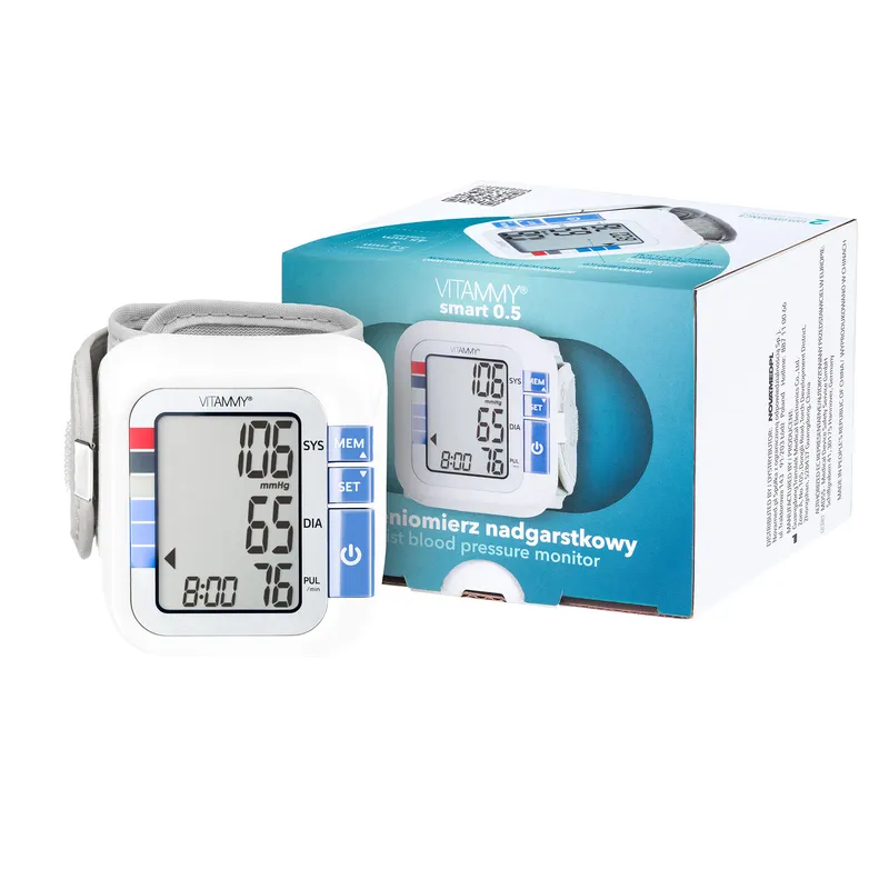 VITAMMY SMART 0.5 Ciśnieniomierz Nadgarstkowy, Arytmia, Interpretacja Wg WHO