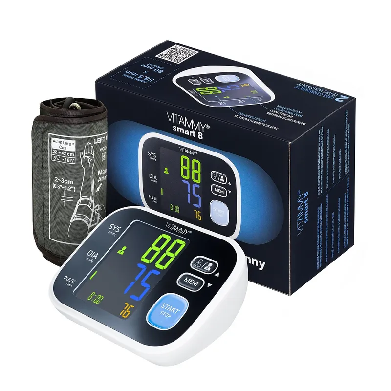 VITAMMY SMART 8 Ciśnieniomierz Naramienny, Wykrywanie Arytmii, Pamięć 2x60