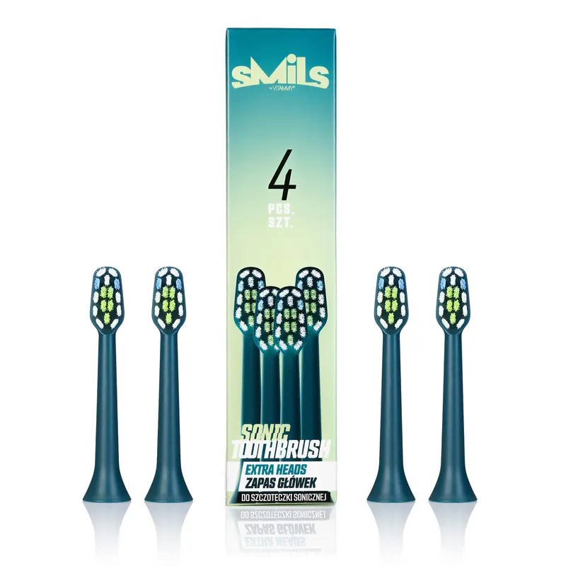 VITAMMY SMILS MIX 2 CIEMNE Końcówki Do Szczoteczki Sonicznej, Różne Kolory, 4 szt
