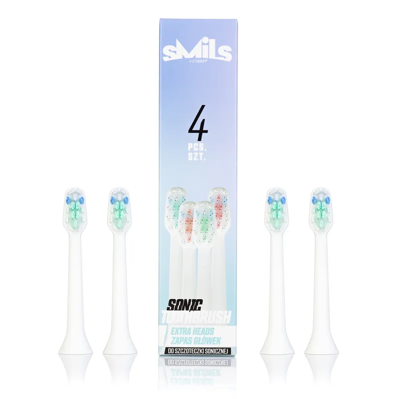 VITAMMY SMILS MIX 1 JASNE Końcówki Do Szczoteczki Sonicznej, Różne Kolory, 4 szt