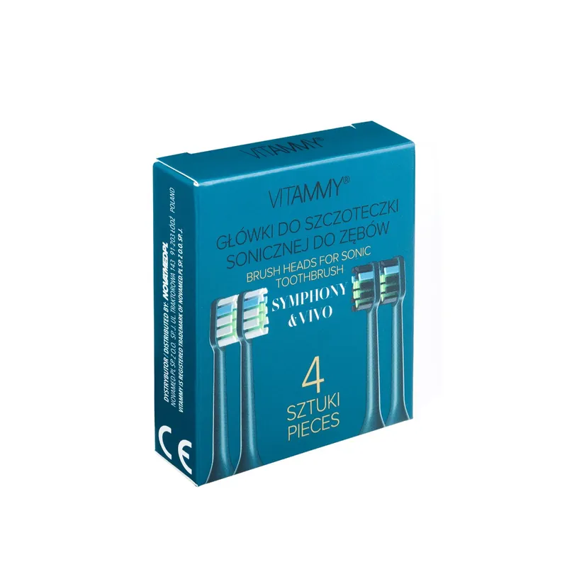 VITAMMY SYMPHONY/VIVO KOŃCÓWKI 4szt, NAVY BLUE Do Szczoteczki Sonicznej