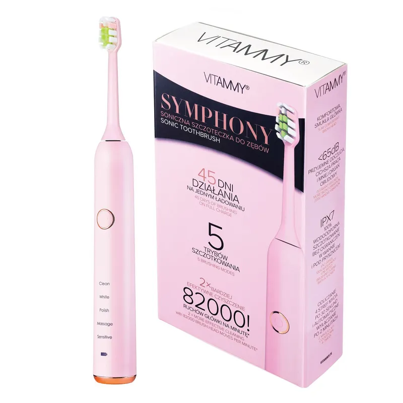 VITAMMY SYMPHONY ALL PINK/ROSE GOLD Szczoteczka Soniczna Do Zębów Z Komfortową Obudową