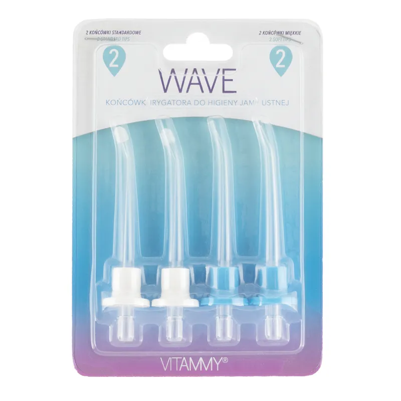 VITAMMY WAVE Końcówki Do Irygatora, Zestaw 4 Sztuki – 2 Standardowe I 2 Silikonowe