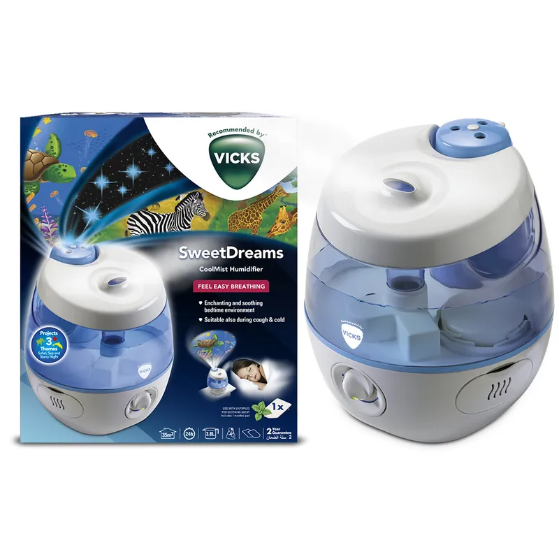 VICKS SWEETDREAMS COOL MIST VUL575 Ultradźwiękowy Nawilżacz Powietrza Z Projektorem