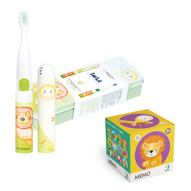 VITAMMY SMILE LEW Zestaw Prezentowy, Szczoteczka Soniczna Do Zębów I Gra DODO MEMO
