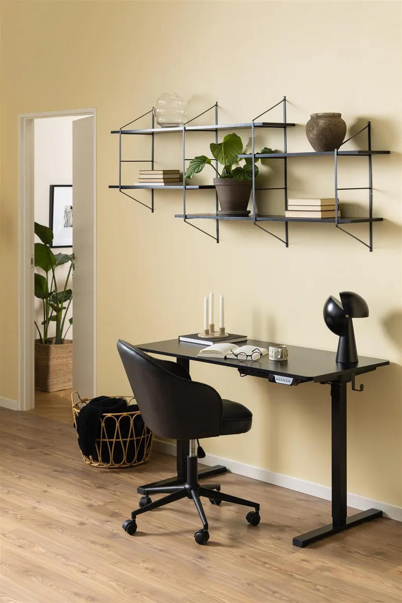 Półka Ścienna MEBLIVA Belfast 2, Metal I MDF, 191 cm - Popielaty Czarny