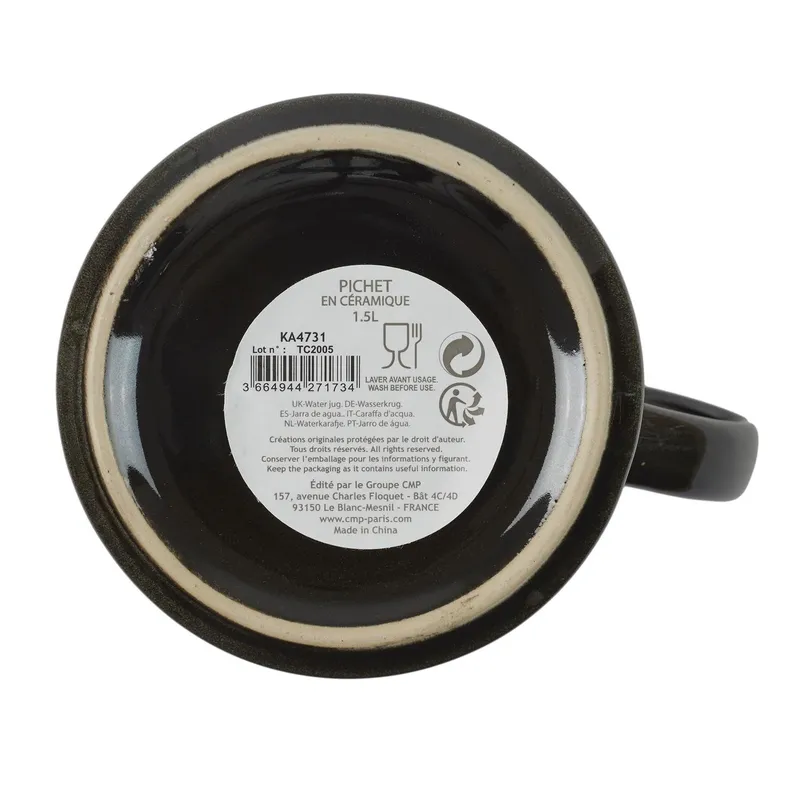 Dzbanek MEBLIVA Negro Ceramiczny 1,5l - Czarny