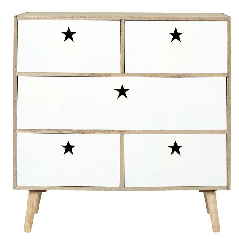 Komoda MEBLIVA Etoile Drewno Skandynawska 69 cm - Biała