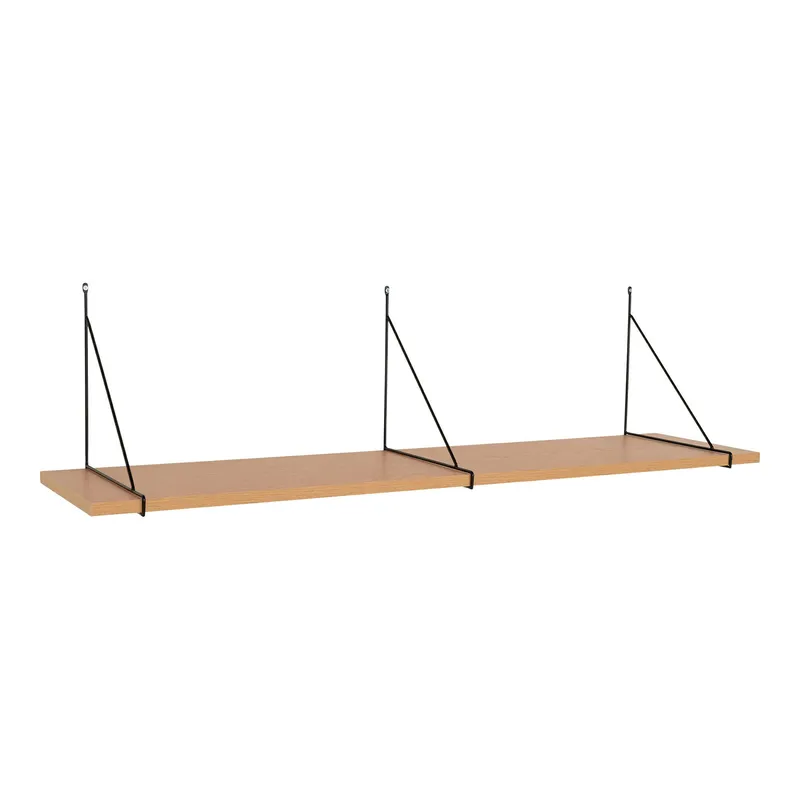 Półka Ścienna MEBLIVA Chiba 120 cm Drewno Metal - Czarna