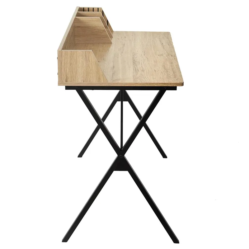 Biurko MEBLIVA Klaus, Naturalne Drewno, Loftowy Design - Czarny