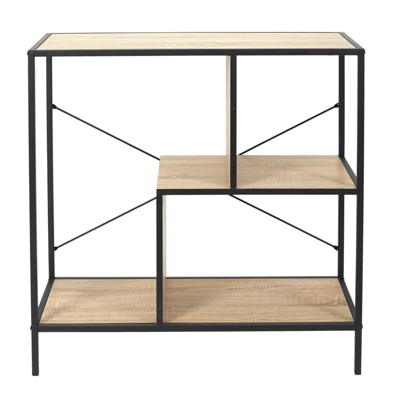 Regał MEBLIVA Rack S Industrialny Metal MDF - Czarny