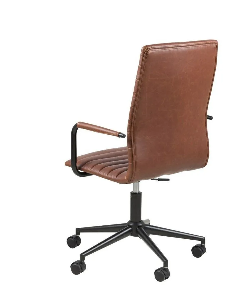 Fotel Biurowy MEBLIVA Winslow Ergonomiczny Skóra Ekologiczna - Brązowy