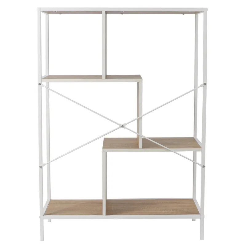 Regał MEBLIVA Rack M, Metal I MDF, Nowoczesny - Biały