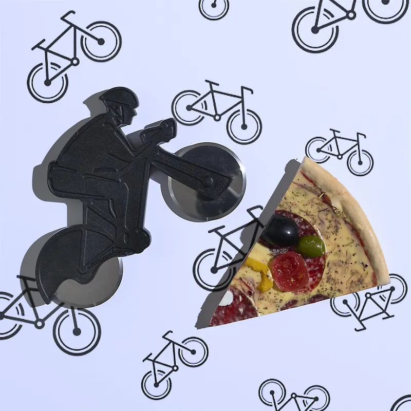 Nóż Do Pizzy MEBLIVA Kolarz, Metalowe Ostrze, Tworzywo - Czarny