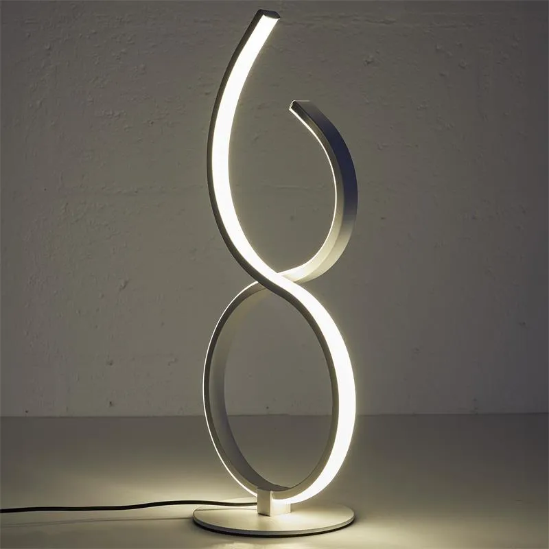 Lampa Stołowa MEBLIVA LED 36 cm Aluminiowa - Biała