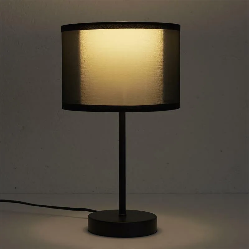 Lampa Stołowa MEBLIVA Z Podwójnym Kloszem, Metal, Skandynawski Styl - Szara