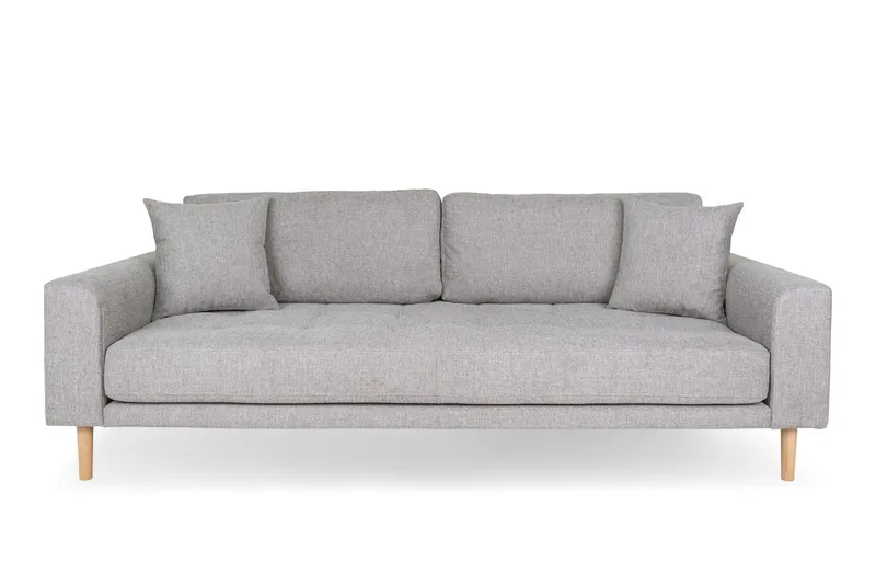 Sofa MEBLIVA Lido 3-OSOBOWA, Poliester, Skandynawska - Szara