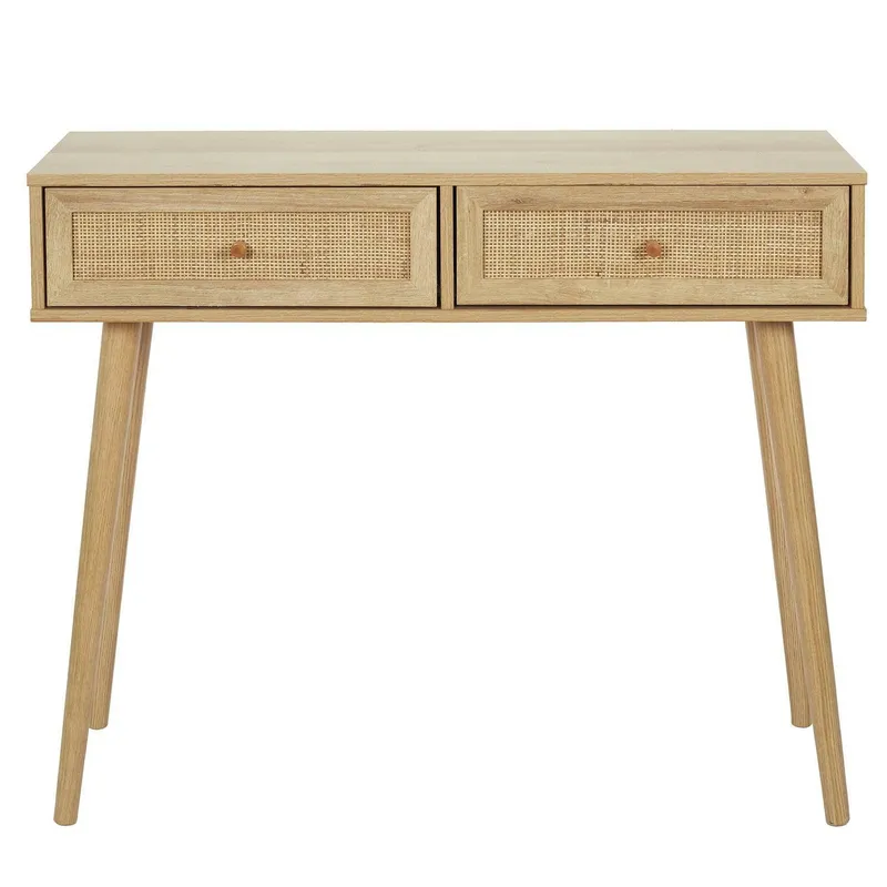 Konsola MEBLIVA Bali Rattanowa 100x81 cm - Naturalna