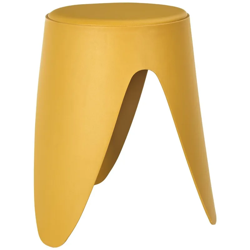 Stołek MEBLIVA Eve, Ekoskóra, Nowoczesny Design - Żółty