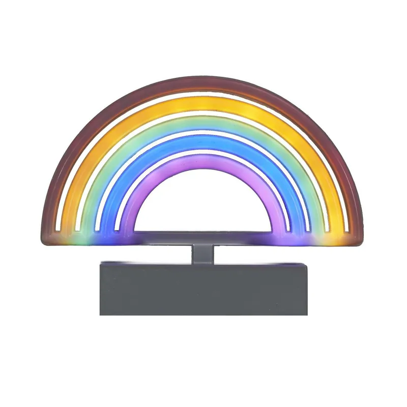 Lampa Stołowa MEBLIVA Rainbow LED Z Efektem Neonu - Biała
