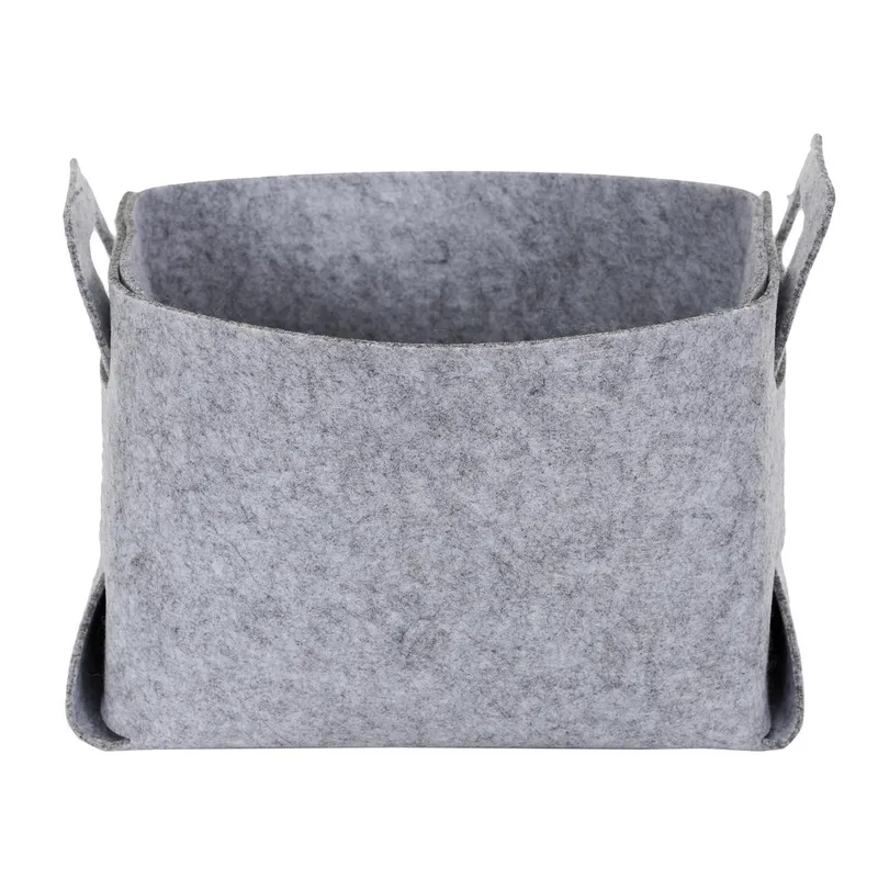 Kosz MEBLIVA Z Filcu Składany M 25x17x16 cm - Szary