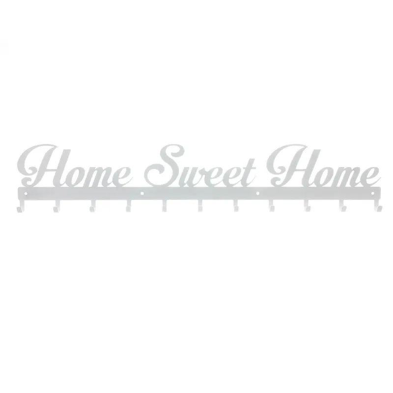 Wieszak Ścienny MEBLIVA Sweet Home, Metal 80 cm - Biały