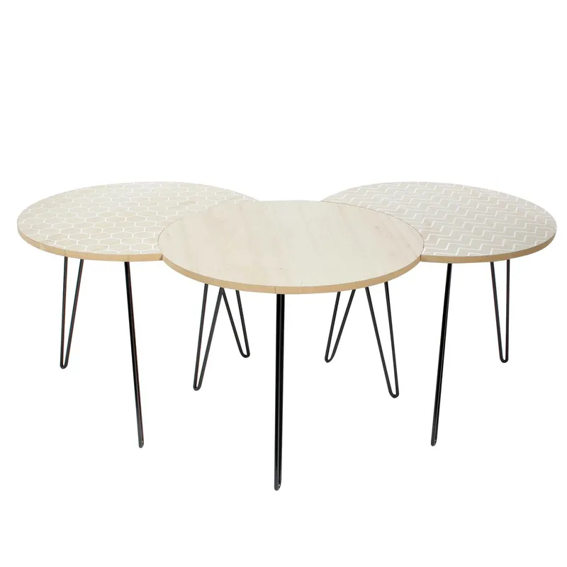 Stolik Kawowy MEBLIVA Skandynawski 45x45 cm - Naturalne Drewno