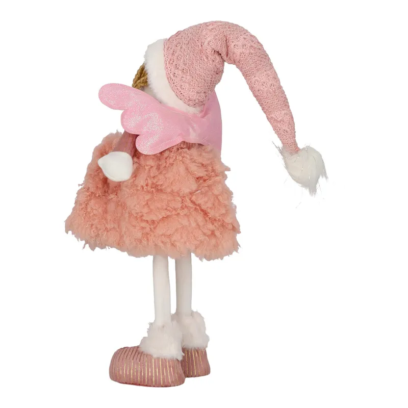Figurka Dekoracyjna MEBLIVA Aniołek LED, Nowoczesny Styl, 69 cm - Różowy