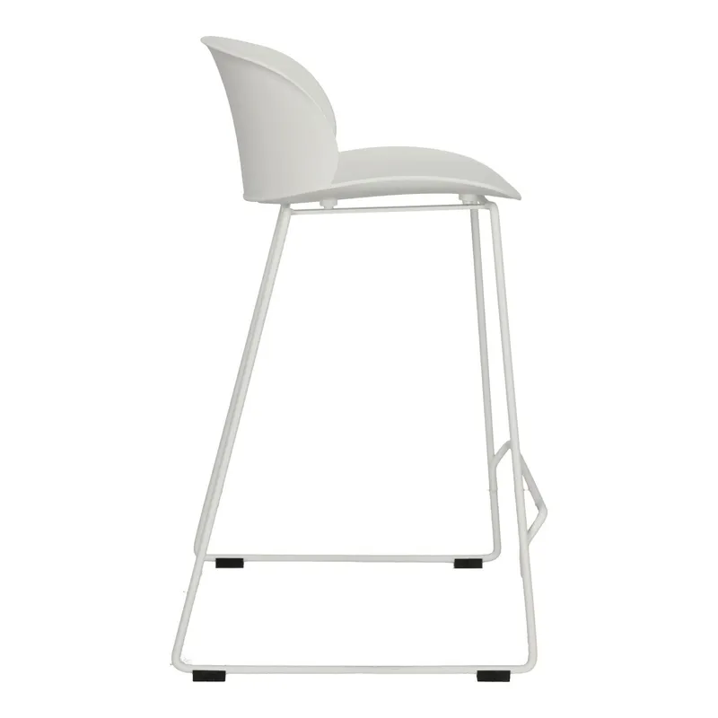 Hoker MEBLIVA Vivia 66cm Nowoczesny Z Oparciem - Biały