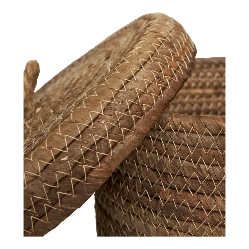 Zestaw 2 Koszy MEBLIVA Desio Włókno Naturalne Boho - Naturalny