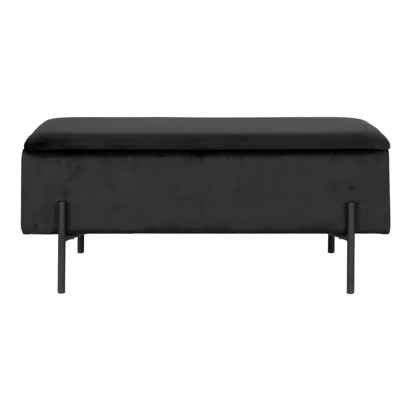 Ławka MEBLIVA Watford VIC Tapicerowana Bouclé, 95 cm - Czarna