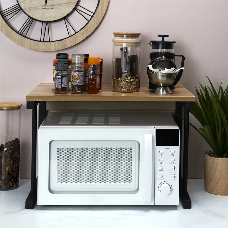Półka Organizer Nad Mikrofalówkę MEBLIVA MDF 54×36 cm - Naturalny
