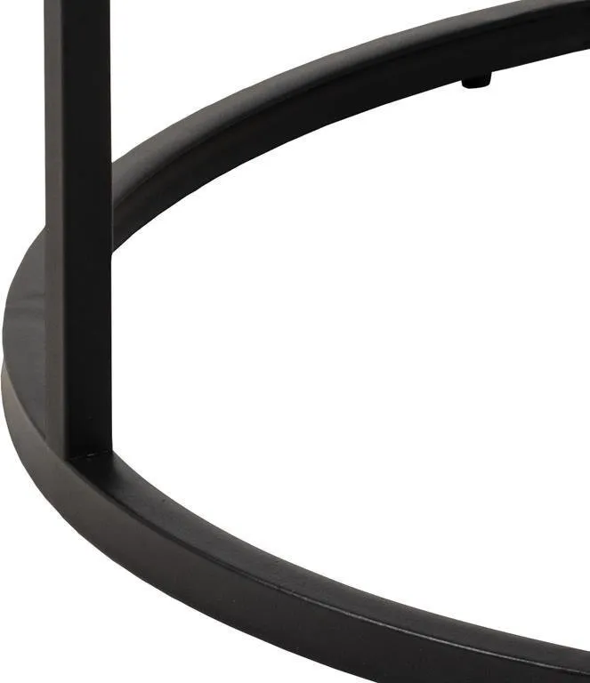 Stolik Kawowy MEBLIVA Spiro Okrągły 80 cm, MDF - Biały/Czarny