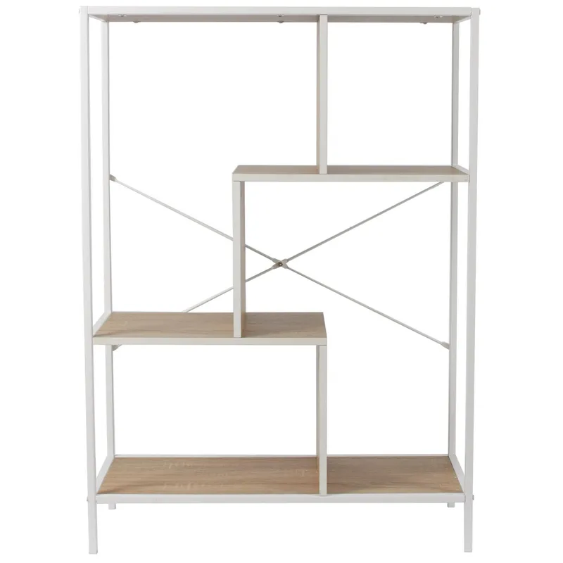 Regał MEBLIVA Rack M, Metal I MDF, Nowoczesny - Biały